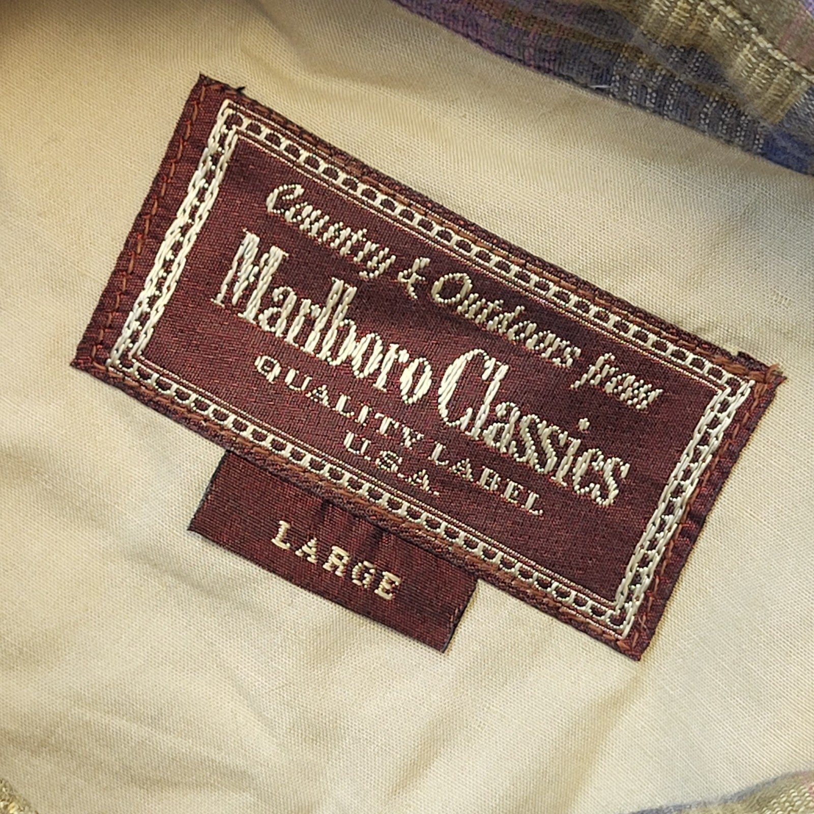 Malboro Classics Vintage 90's Check Shirt Men's Size Large