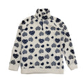 Kappa Vintage 90's Blue & White 1/4 Zip Fleece Sweatshirt/ Pajamas Womens UK S