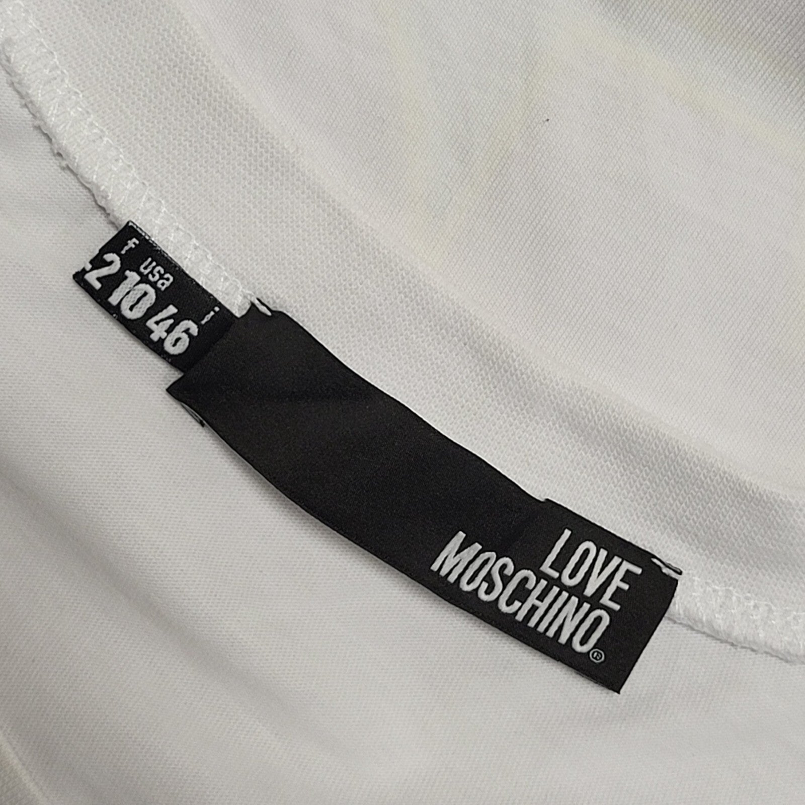 Moschino Love Y2K Vintage Round Neck White T-Shirt Women's Size 14 XLarge