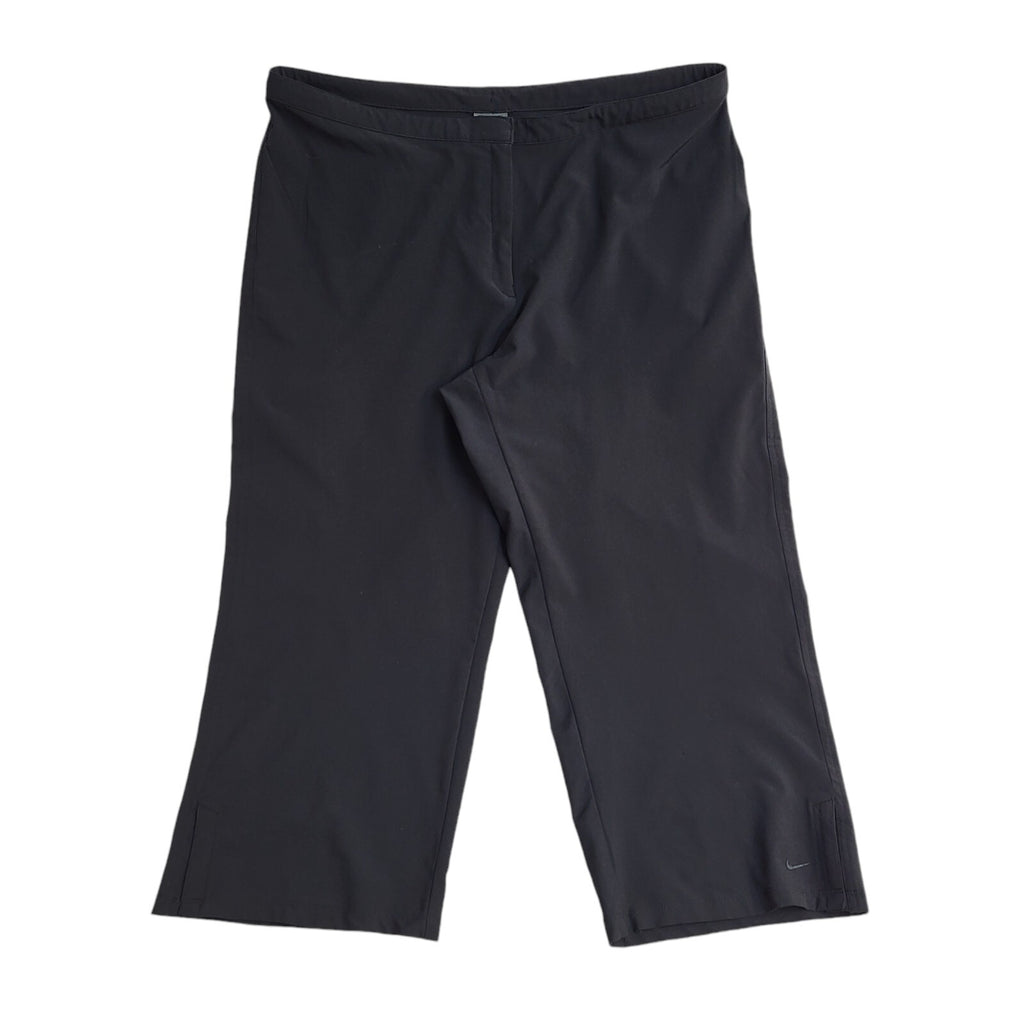 Nike Y2k Vintage Black Wide Leg Sports Trousers Uk Women's L W30 L24