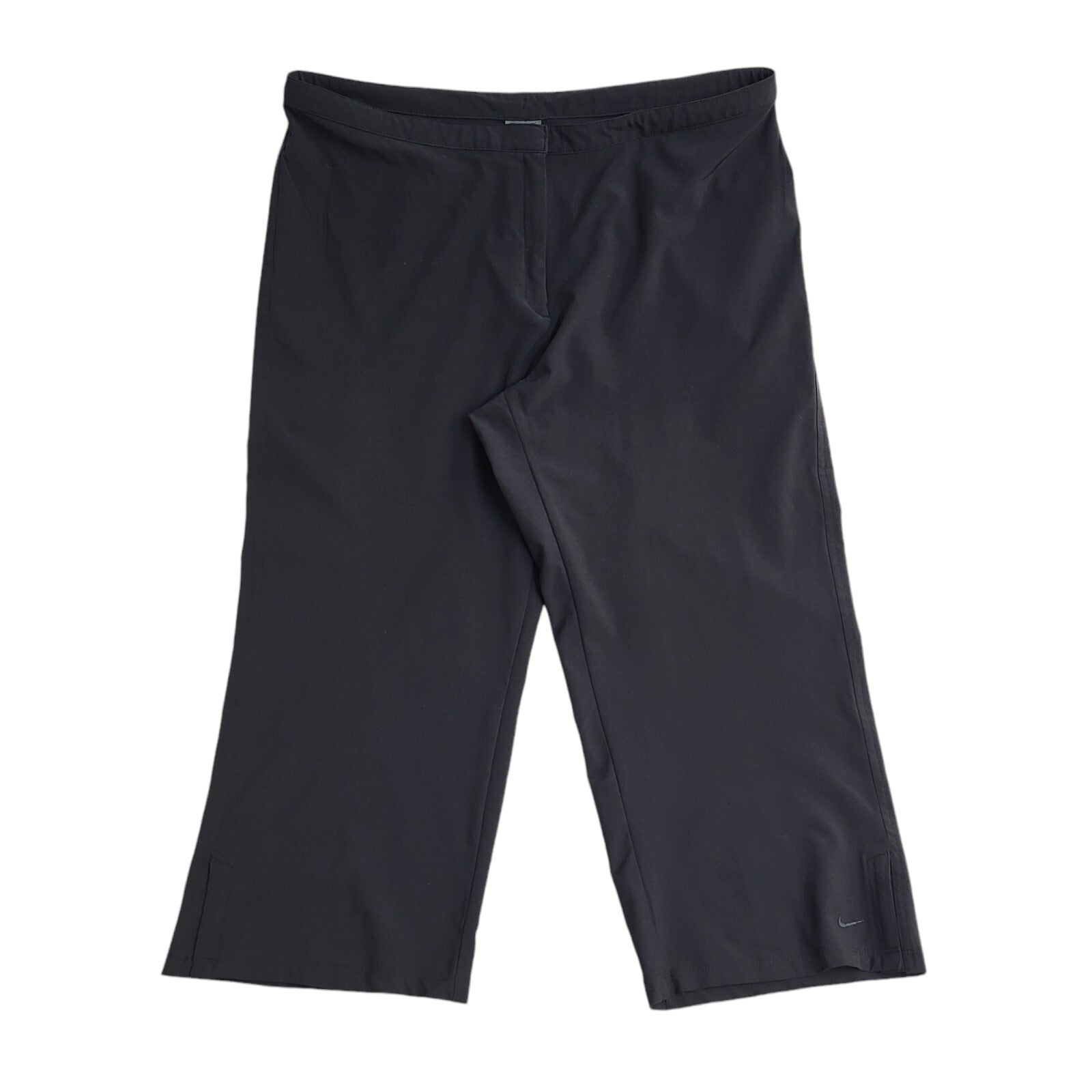 Nike Y2k Vintage Black Wide Leg Sports Trousers Uk Women's L W30 L24