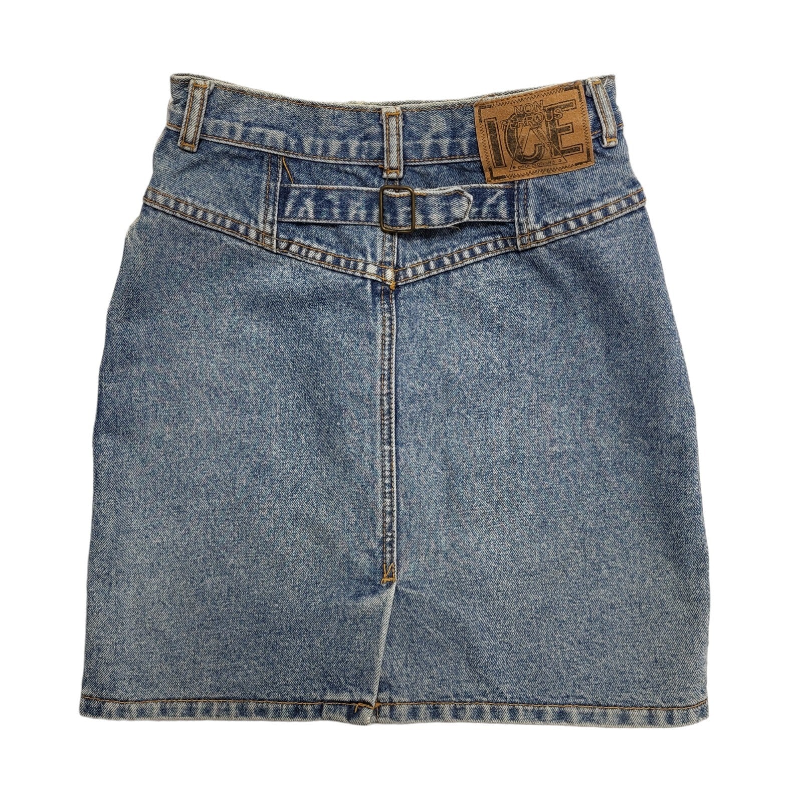 Ice 90s Vintage Blue Acid Wash Denim Mini Skirt Uk Women's Size XS W24