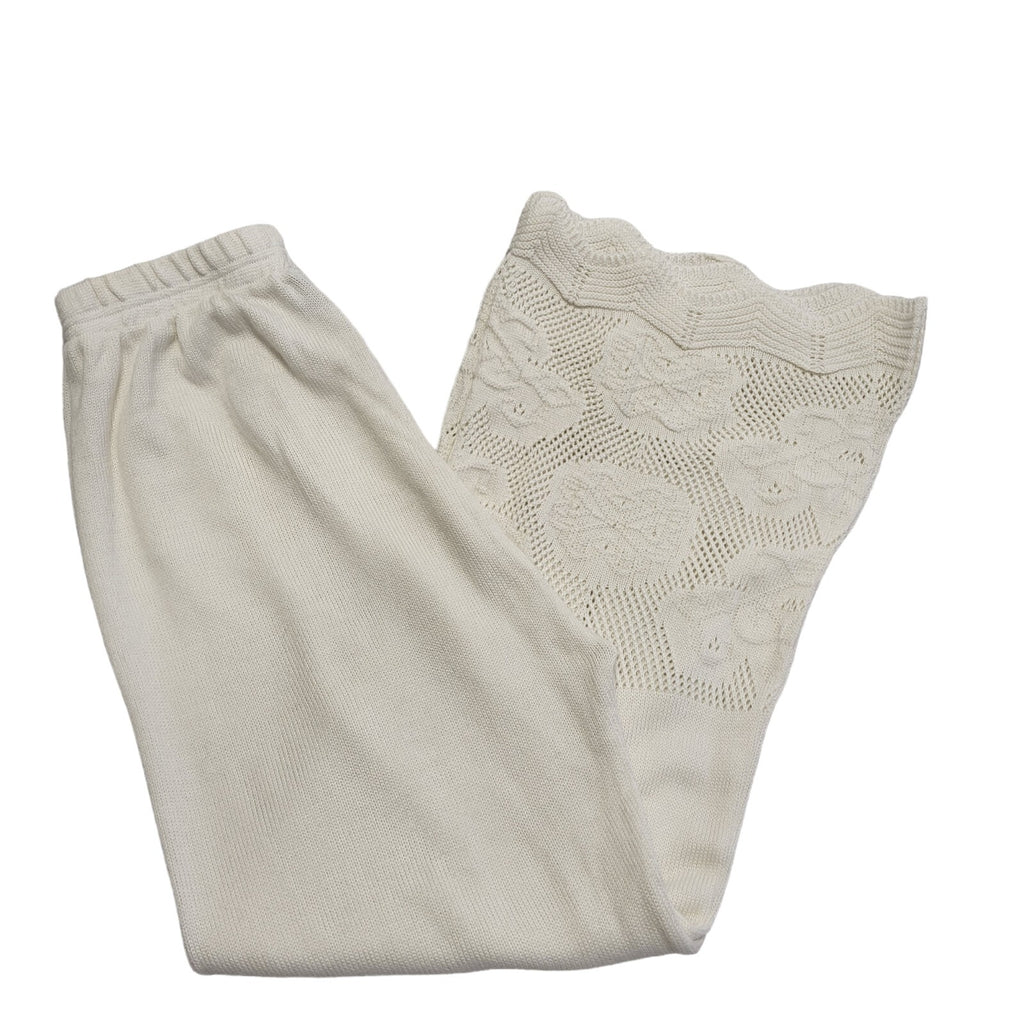 Usha Nisha 90s White Wide Leg Trousers Uk Women's Size 10 W28 L28