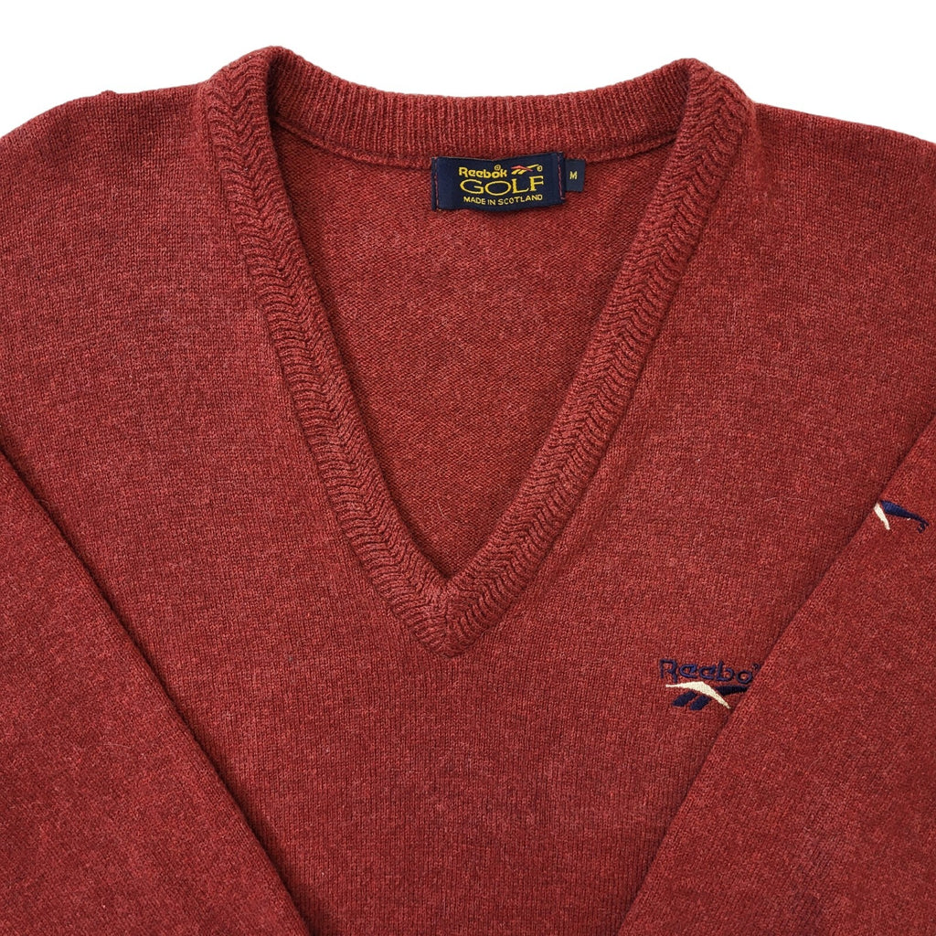 90s Vintage Reebok Golf Red Wool Jumper Men's Size Medium