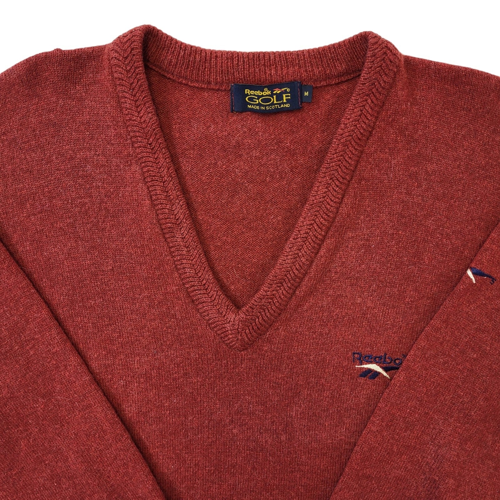 90s Vintage Reebok Golf Red Wool Jumper Men's Size Medium