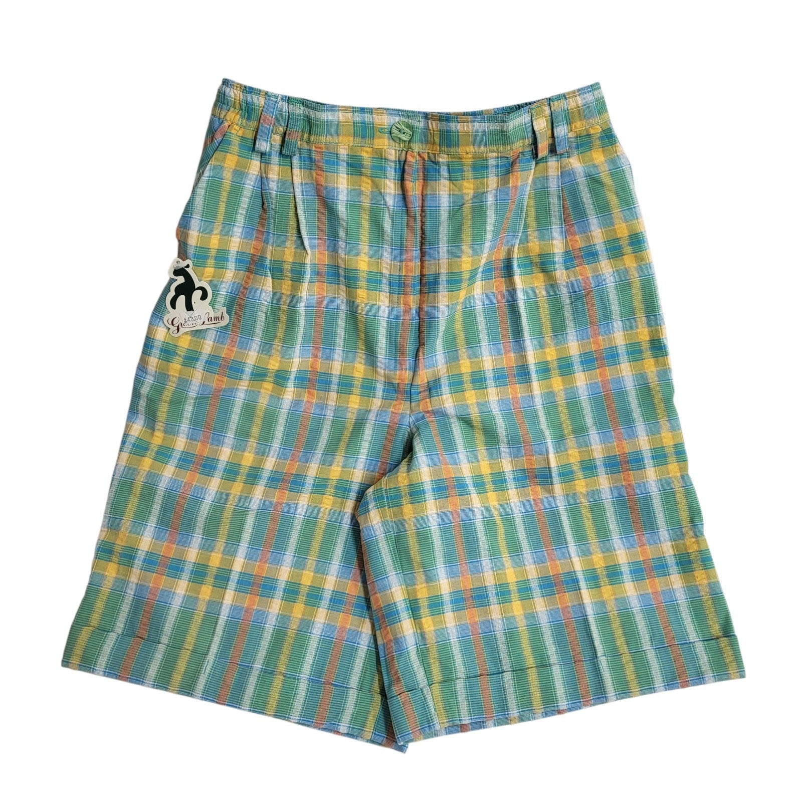 Green Lamb Shorts Vintage 90s Green Check Bnwt Uk Women's Size M 10