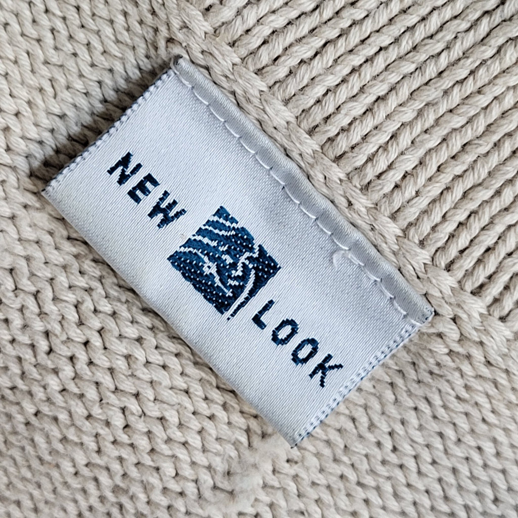 New Look Vintage 90's White & Blue Zipped Cardigan UK Women's Size 18