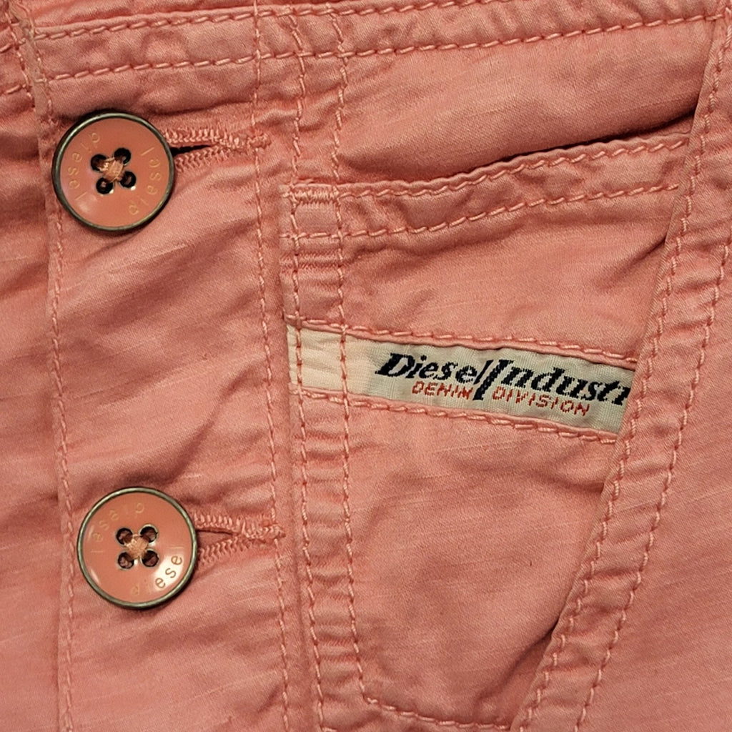 Diesel Pink Denim Mini Dungaree Dress Uk Women's Size Small W26