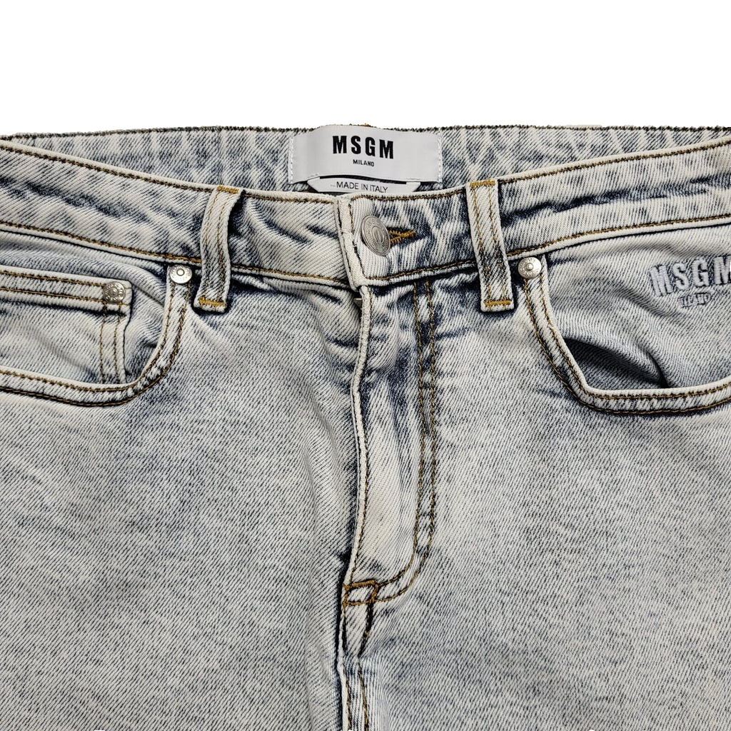 MSGM Vintage Y2k Light Blue 3/4 Length Jeans Womens UK Size 10 W28 L24