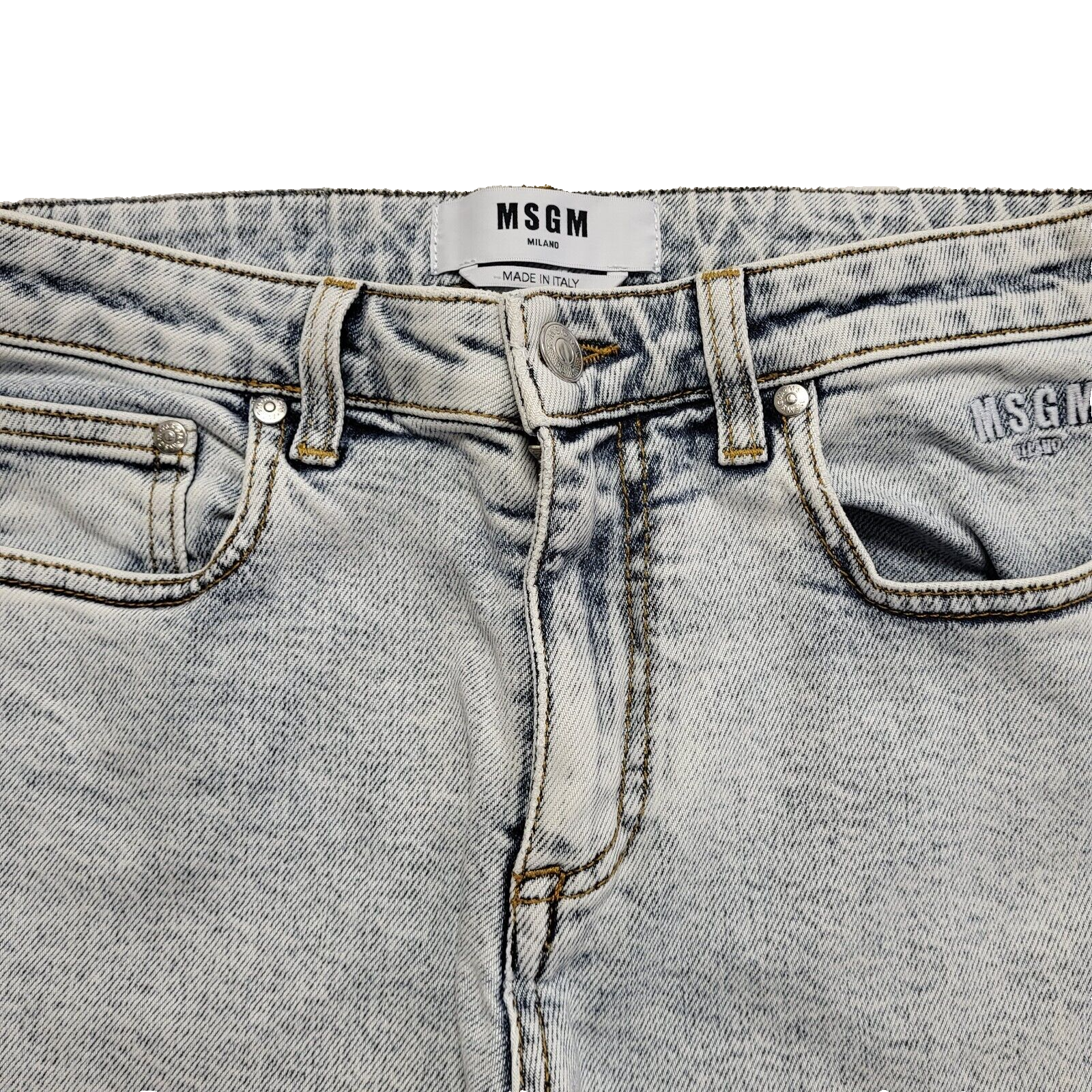 MSGM Vintage Y2k Light Blue 3/4 Length Jeans Womens UK Size 10 W28 L24