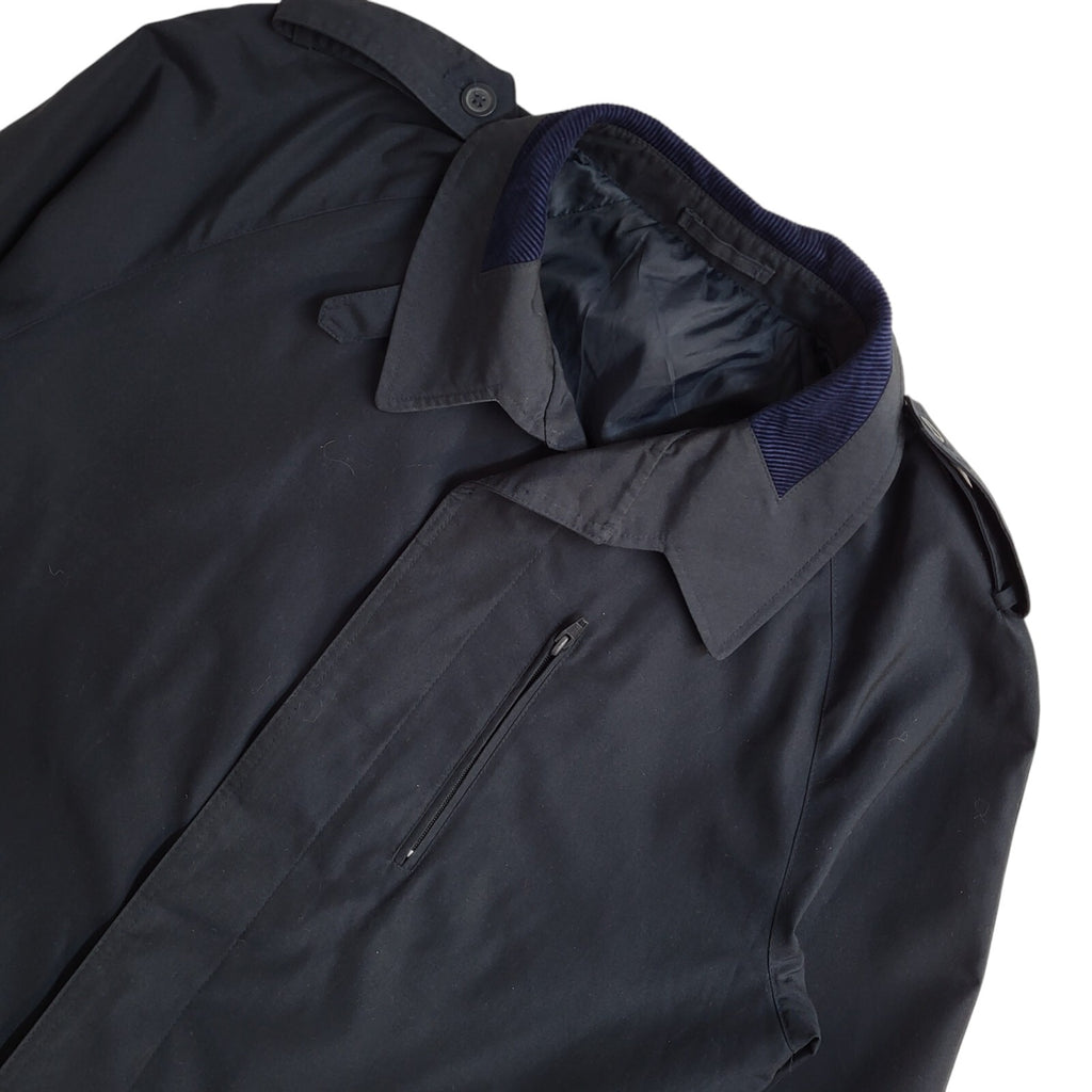 C&A Navy Blue 70s Button Vintage Overcoat Uk Men's Size Large