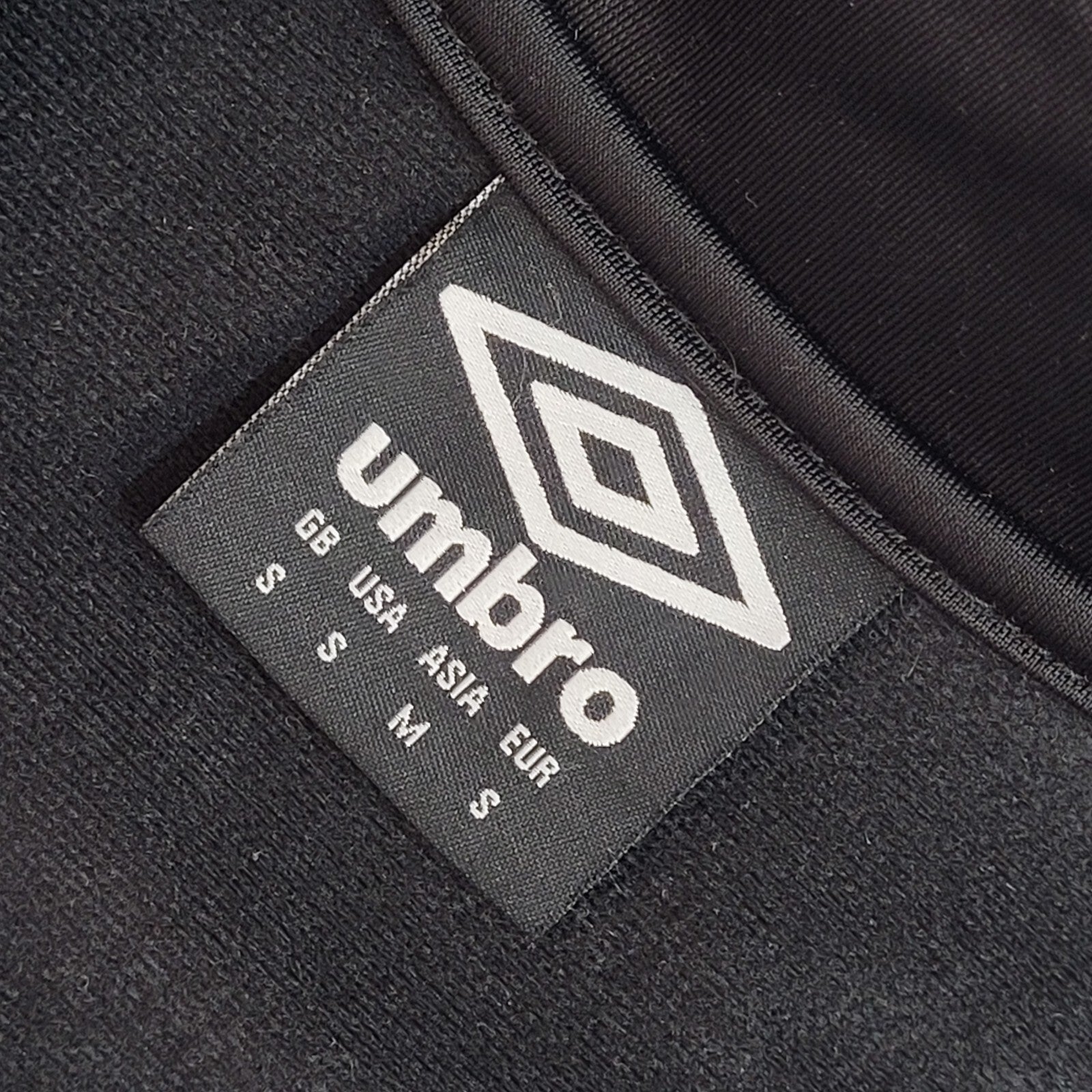 Umbro Black Full Zip Sports Modern Tracksuit Top Jacket UK Men's Size S