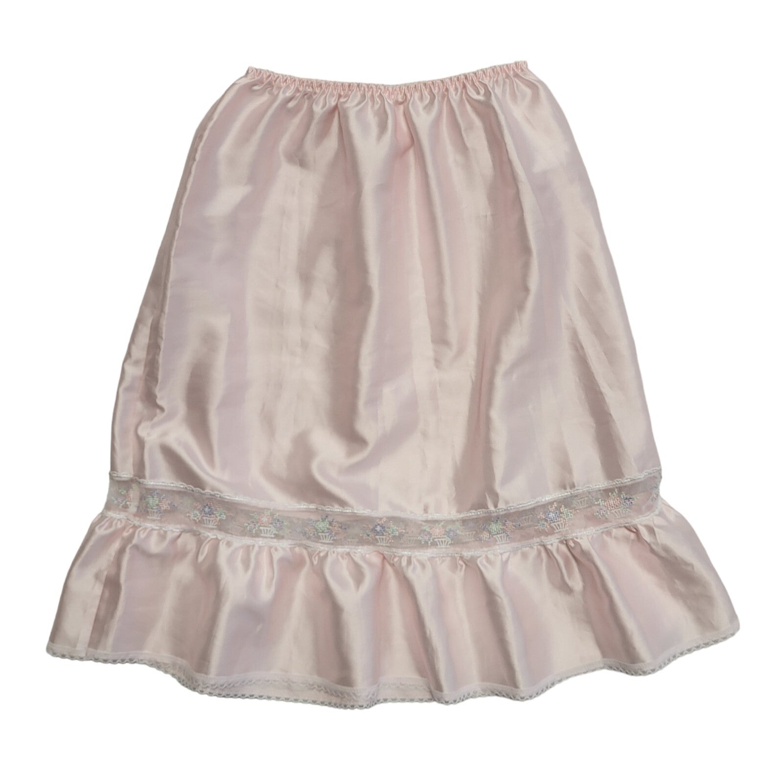 Vintage 90's Pink Floral Under Petticoat Skirt Women's Size 6 W24