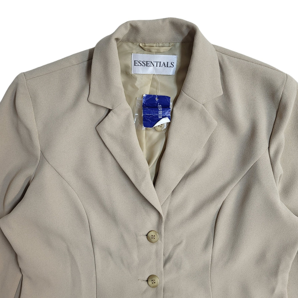 Essentials Beige 90's Hi Waist Trousers & Blazer Jacket Women's BNWT 14 W28 L31