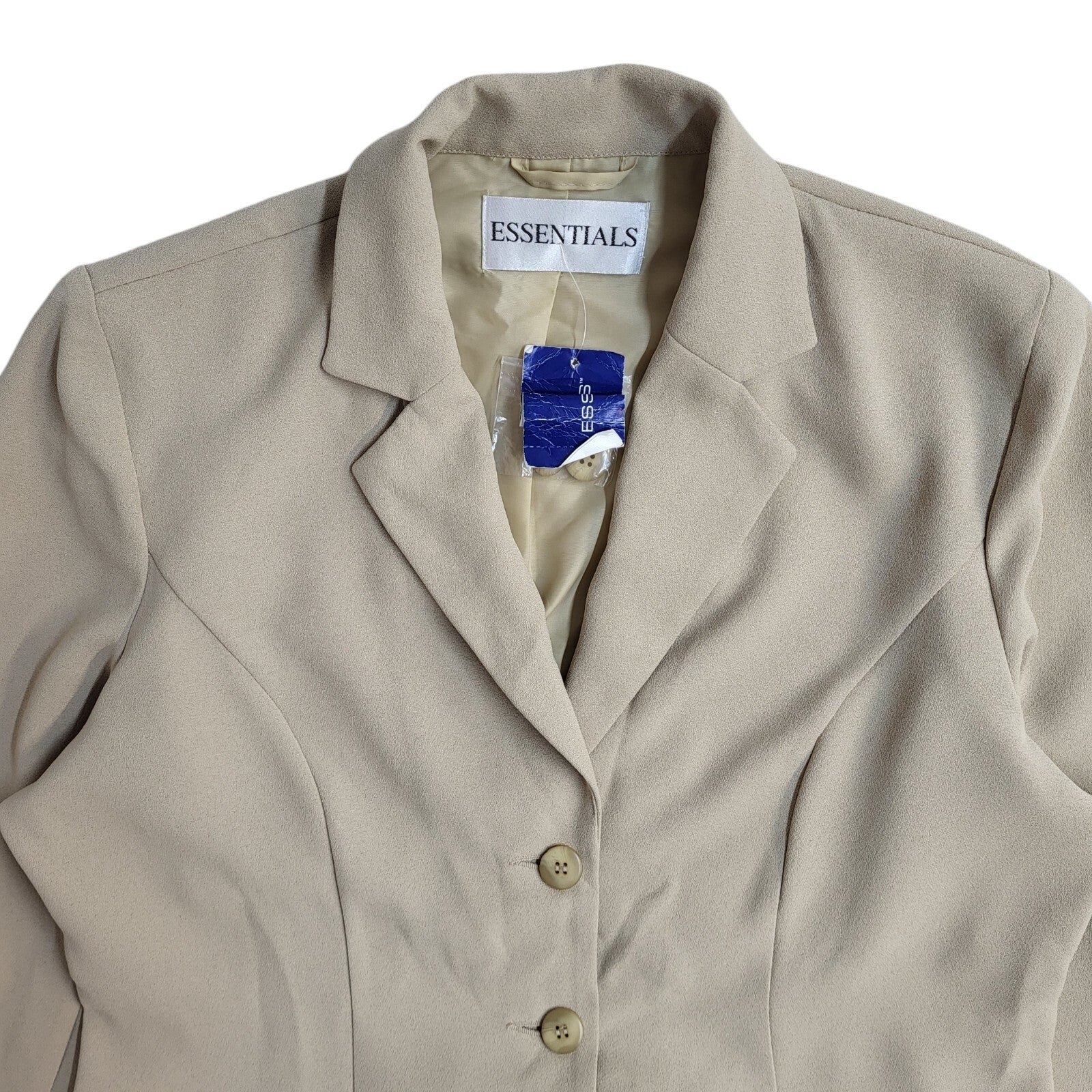 Essentials Beige 90's Hi Waist Trousers & Blazer Jacket Women's BNWT 14 W28 L31