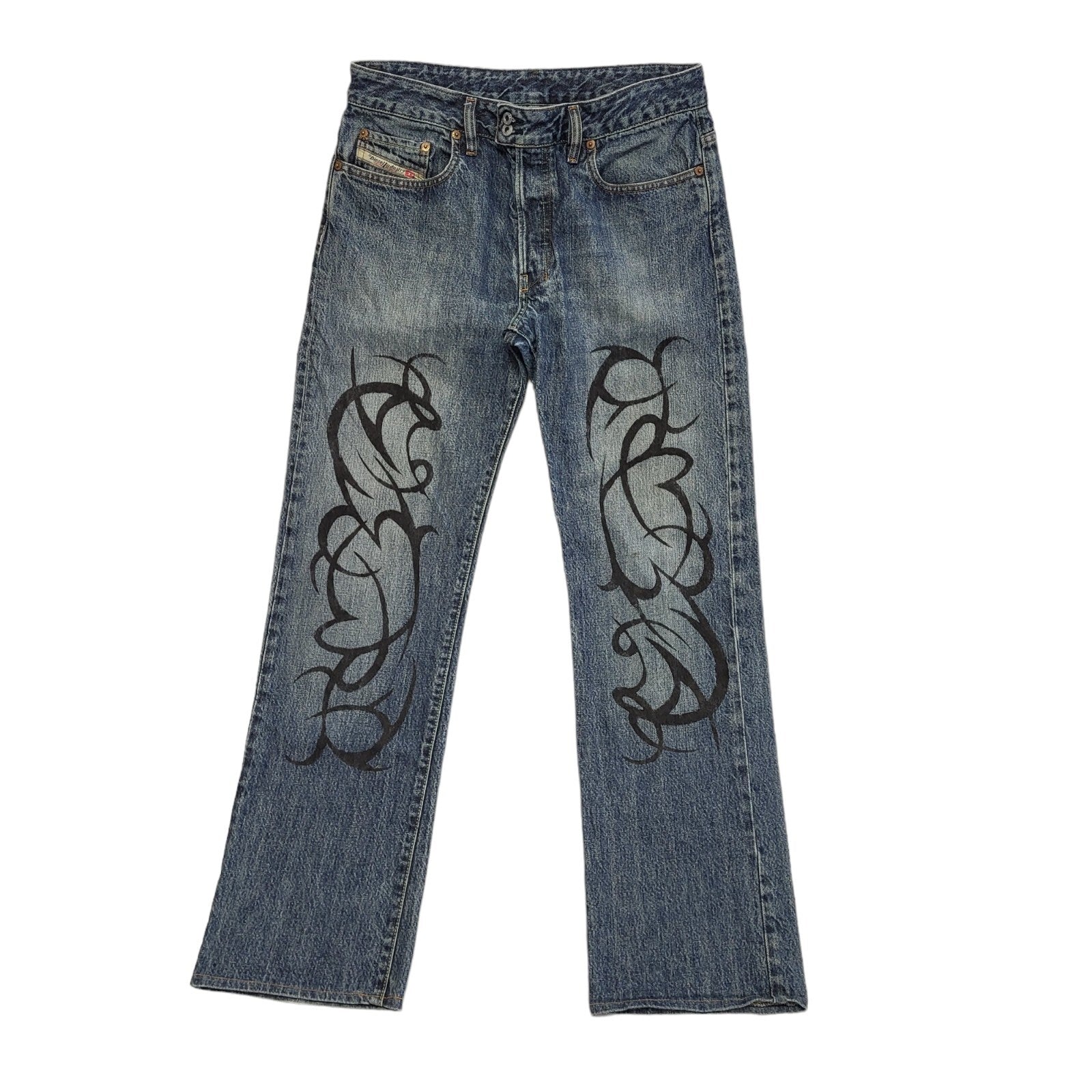 Diesel Vintage 90's Blue Straight Denim Jeans Uk Men's Size M W32 L32