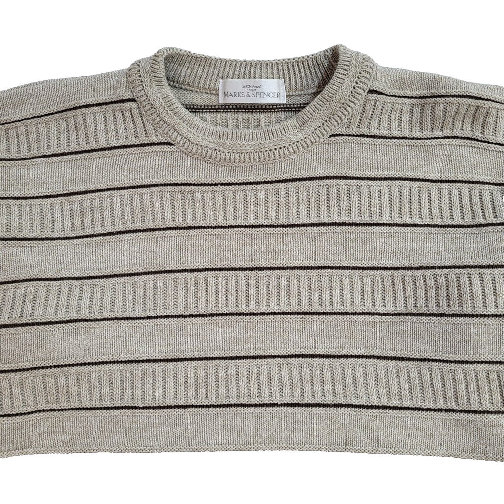St Michael Vintage 90's Beige Jumper UK Men's Size Medium