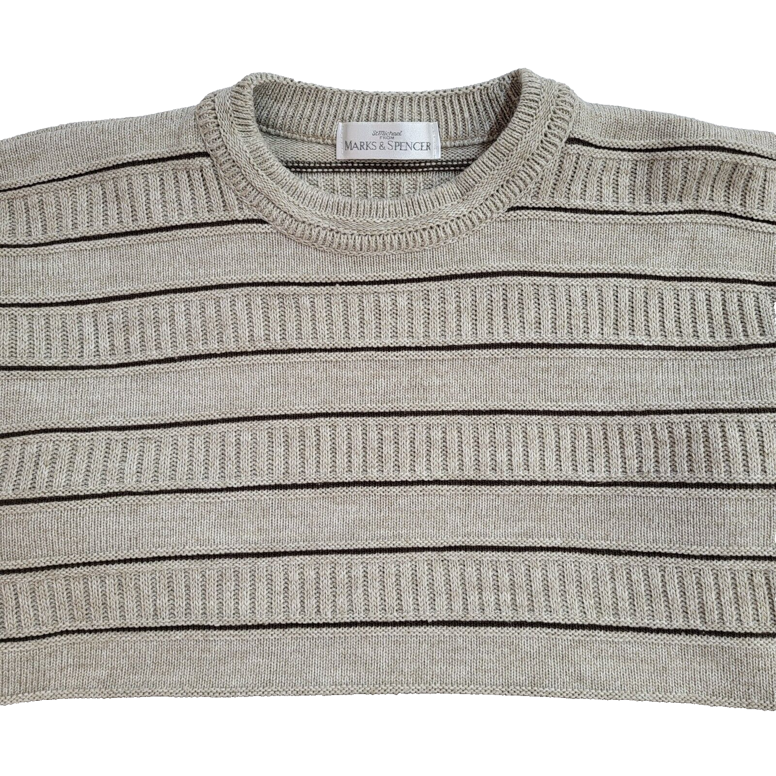 St Michael Vintage 90's Beige Jumper UK Men's Size Medium