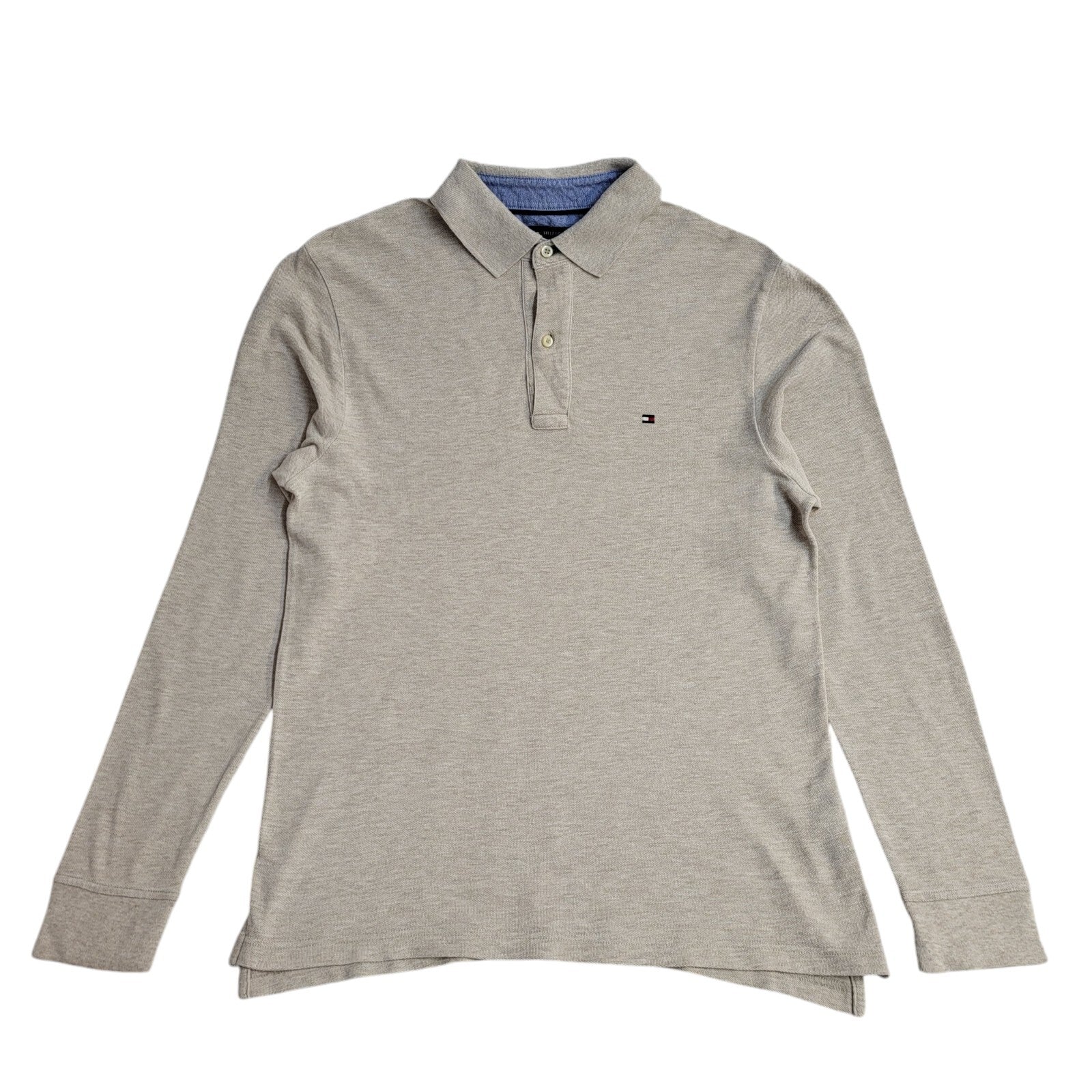 Tommy Hilfiger Y2K Beige Long Sleeve Polo T- Shirt Men's Size S