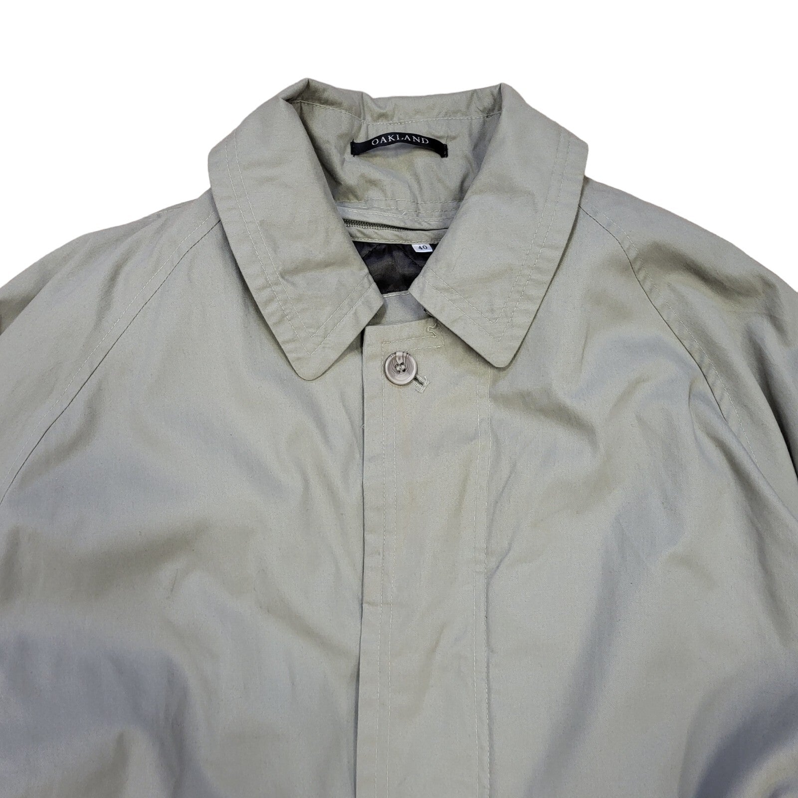 Oakland 80s Green Button Overcoat Uk Men's Size Medium