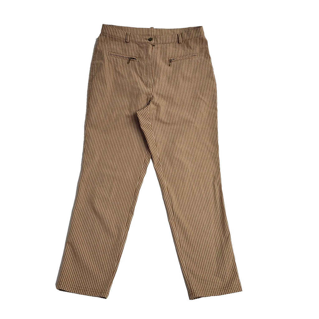 Marks and Spencer Brown Check Vintage 90's Trousers UK Women's 14 W30 L26
