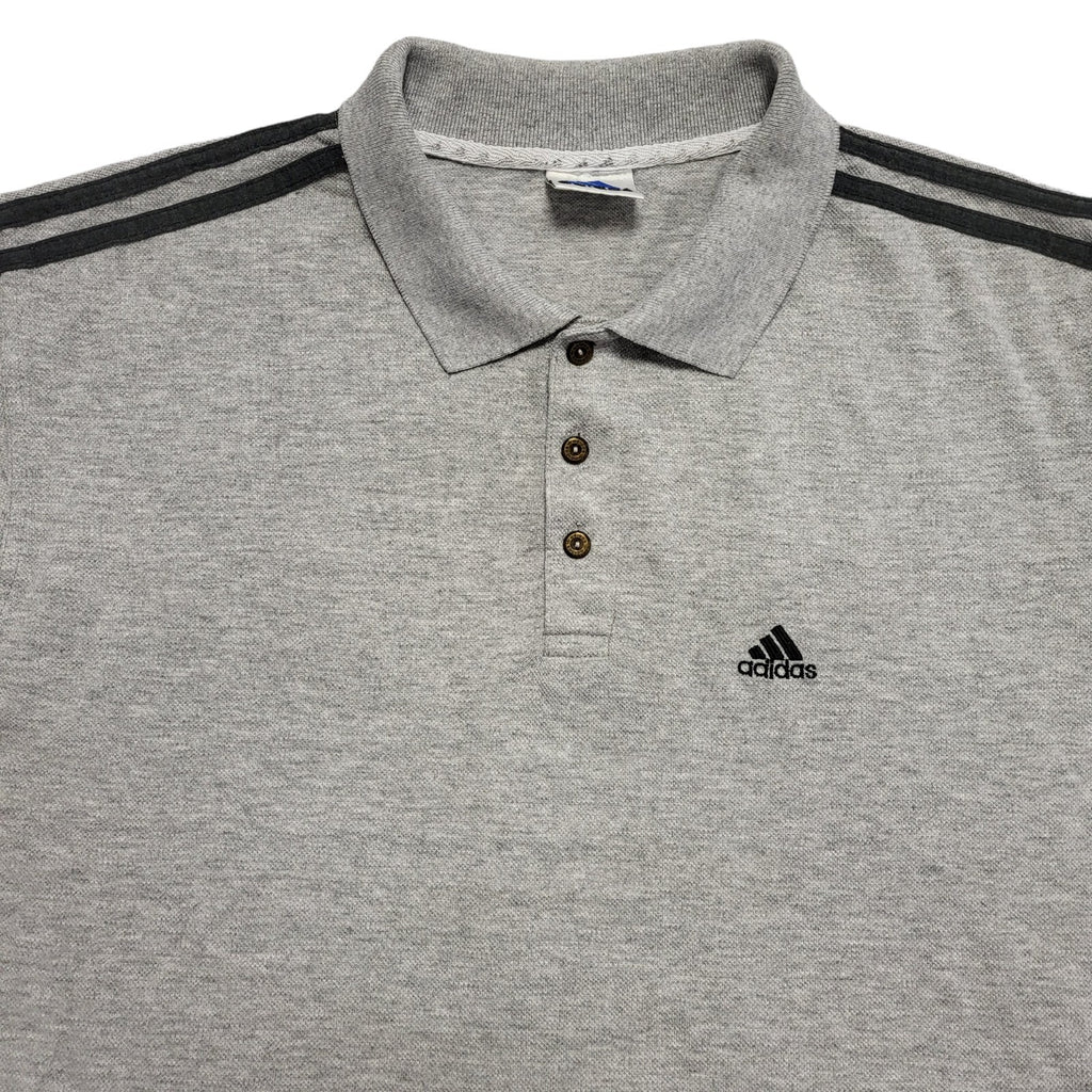 Adidas Vintage 90s Grey Polo Shirt Uk Men's Size Large