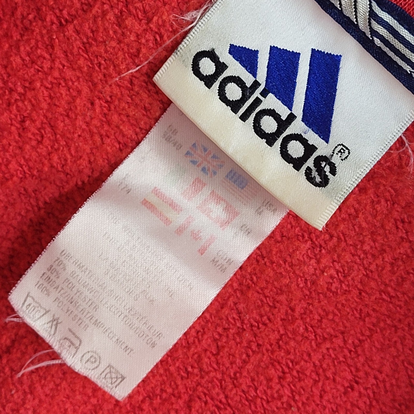 Adidas Vintage 90's Red High Neck Sweatshirt UK Men's Size M