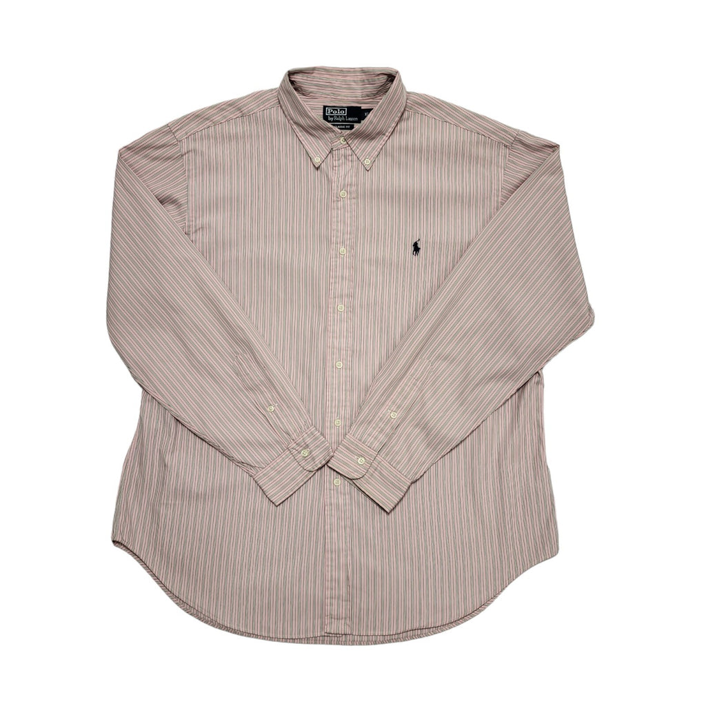 Polo Ralph Lauren Pink & White Striped Shirt Mens UK Size XL