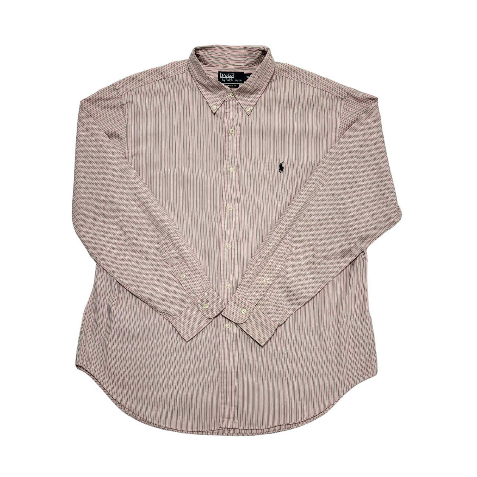 Polo Ralph Lauren Pink & White Striped Shirt Mens UK Size XL