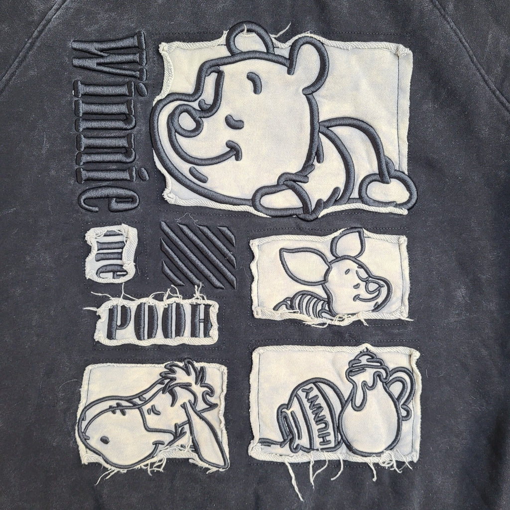 Winnie The Pooh 90's Black Crew Neck Sweatshirt UK Women's Size 20