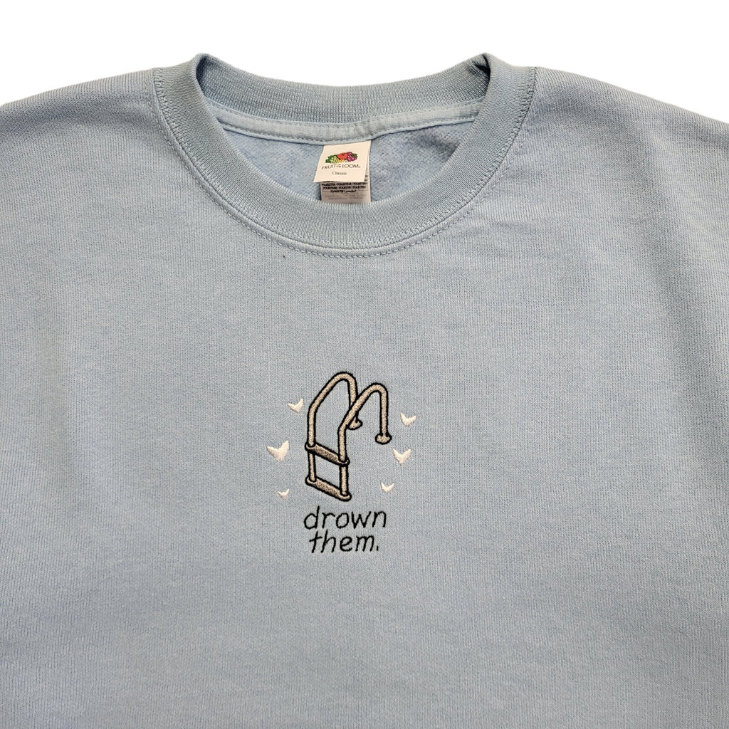 Fruit of The Loom Vintage 90's Blue Drown Them Sweatshirt Womens UK Size M