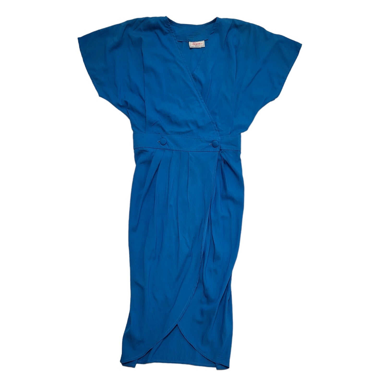 Expressions Vintage 80's Blue Evening Dress Uk Women's Size 12
