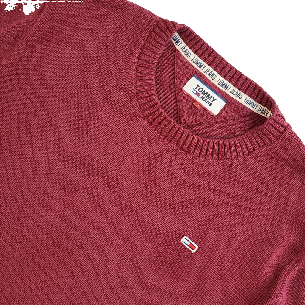 Tommy Jeans Vintage 90's Burgundy Jumper UK Men's Size M