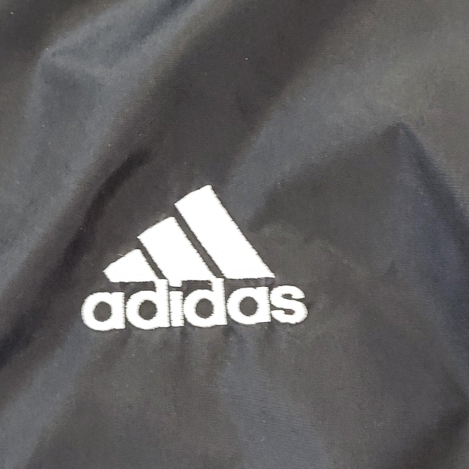 Adidas 90s Vintage Black Over-sized Windbreaker Coat Men's Size 2XLarge