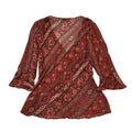 Marks & Spencer Y2K Red Floral Boho Blouse Women's Size 16