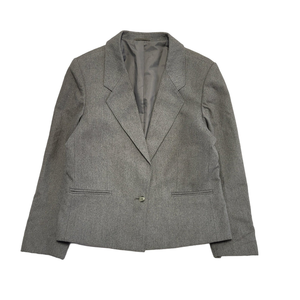 St Michael Vintage 90s Grey Solid Blazer Jacket Womens Size 16
