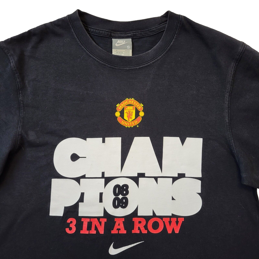 Nike Manchester Utd Y2k Vintage Black Crew Neck T-Shirt Men's Size S