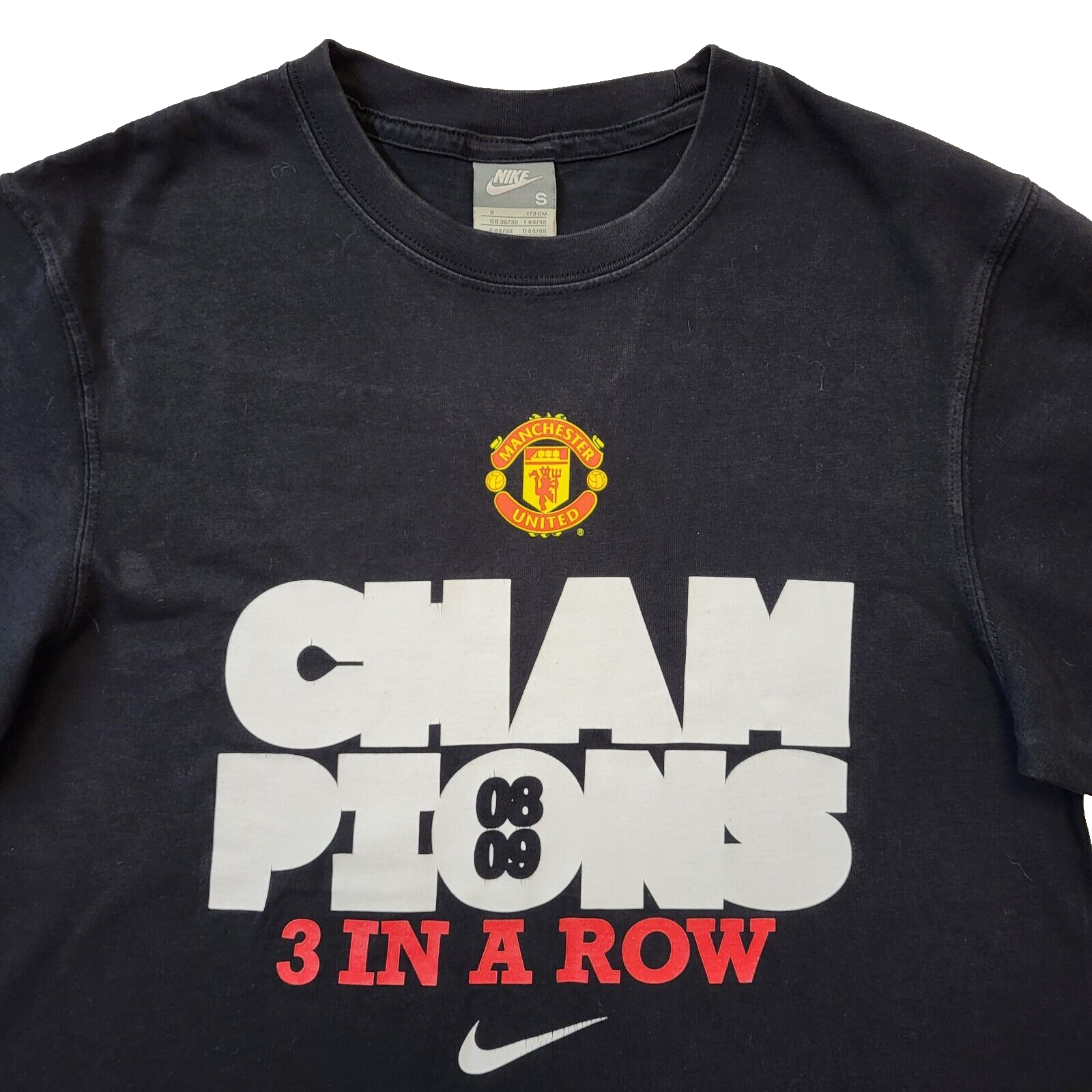 Nike Manchester Utd Y2k Vintage Black Crew Neck T-Shirt Men's Size S