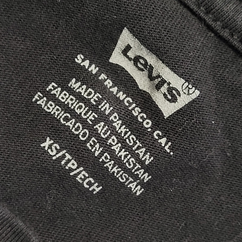 Levi's Black Vintage Y2K Black Cropped Overized T-Shirt Womens UK Size XS