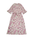 Vintage 60s Pink White 3/4 Sleeve Dress Uk Women's Size 16/18