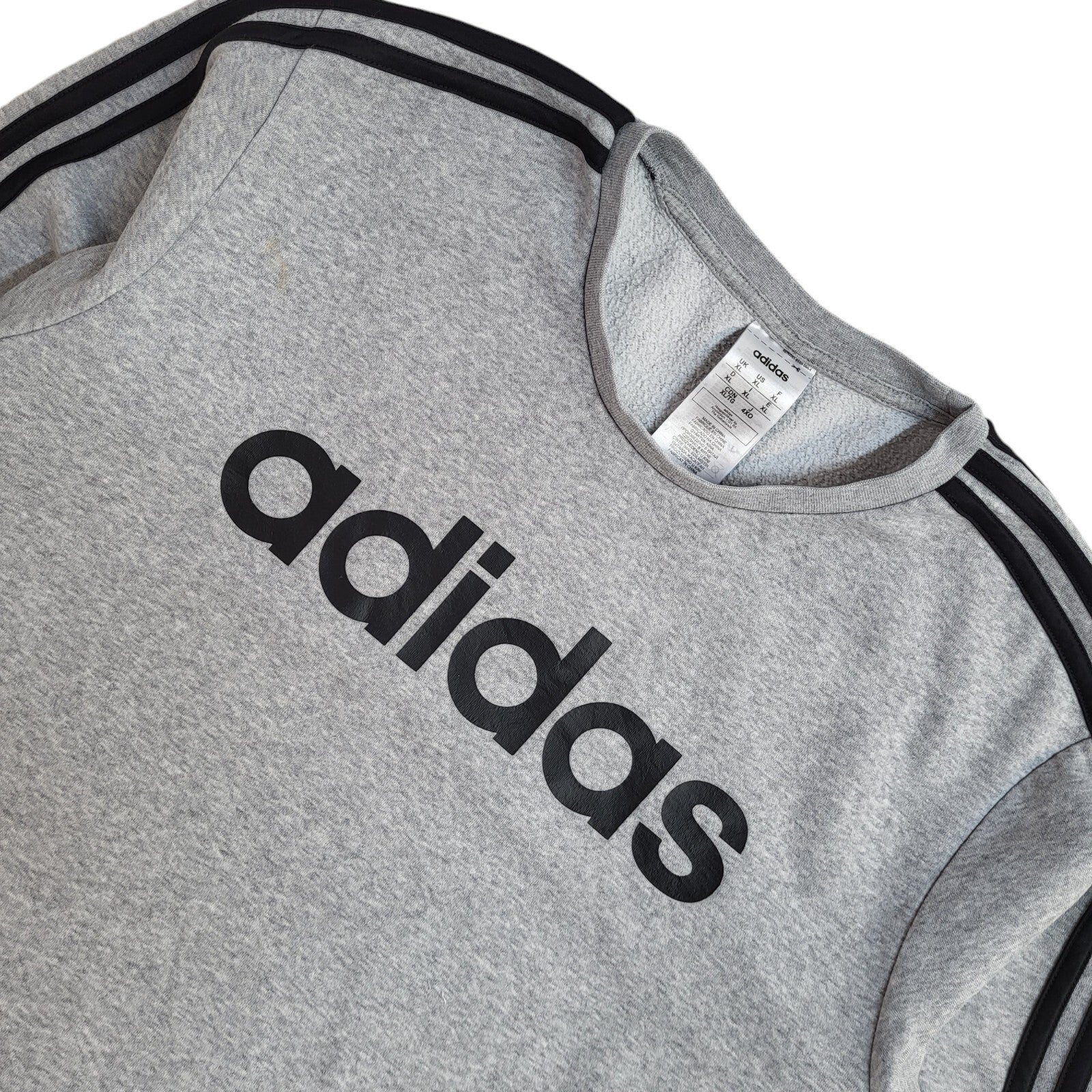 Adidas Sports Sweatshirt Grey Crew Neck 90's Vintage UK Men's Size XL