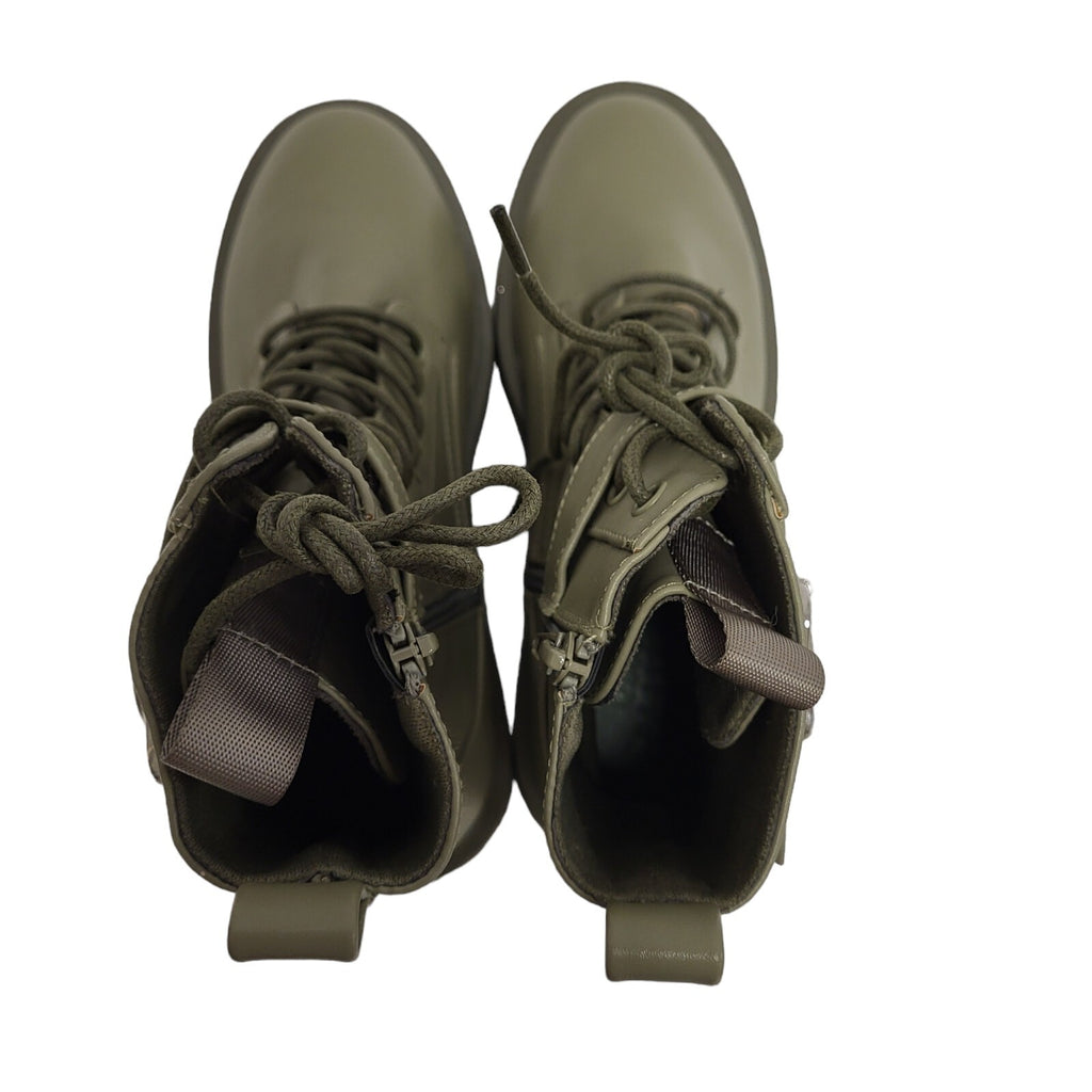 Asos Design Alix Chunky Lace Up Khaki Ankle Lace Up Boots Uk 6