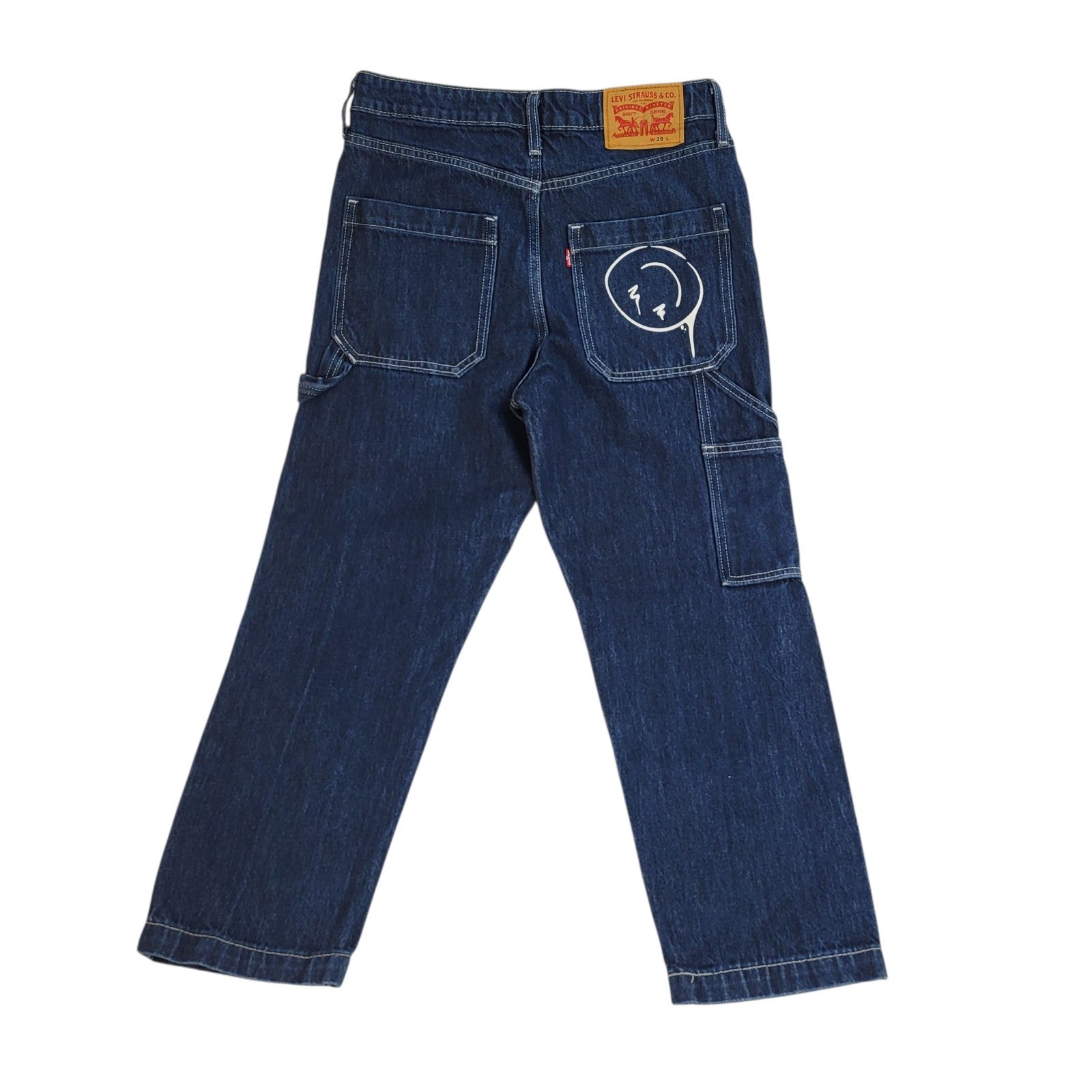 Levi's Jeans Dark Blue Tapered Leg Denim Uk Women's Size M W29 L26