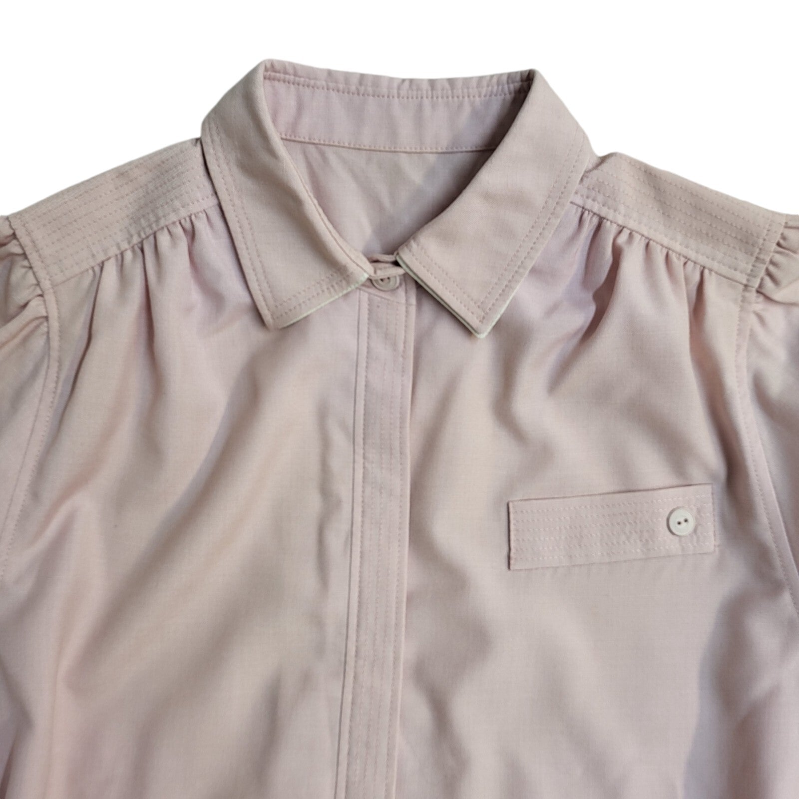 Del Mod Pink Belted 3/4 Length Sleeve Shirt Vintage 90's Women's UK Size 14