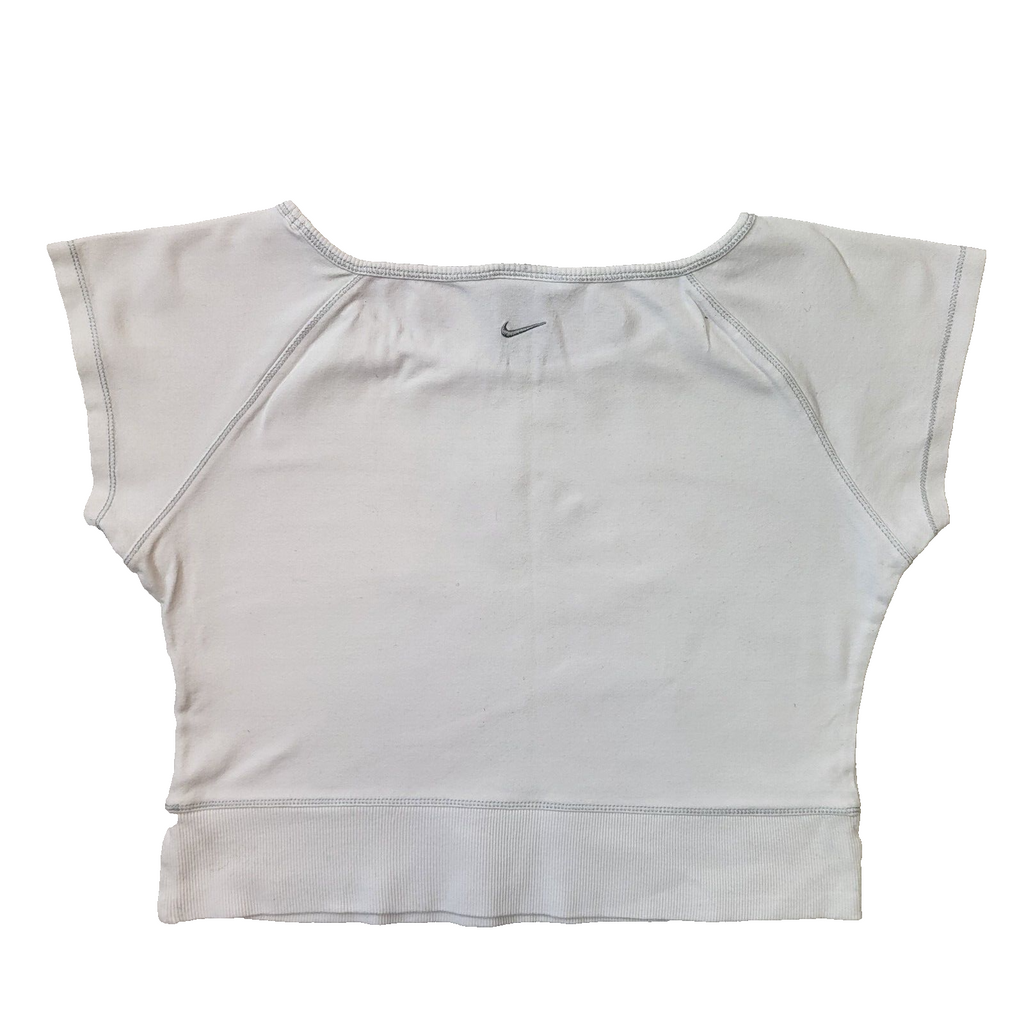 Nike Y2K White Cropped Short Sleeve Top Womens UK M EU 38