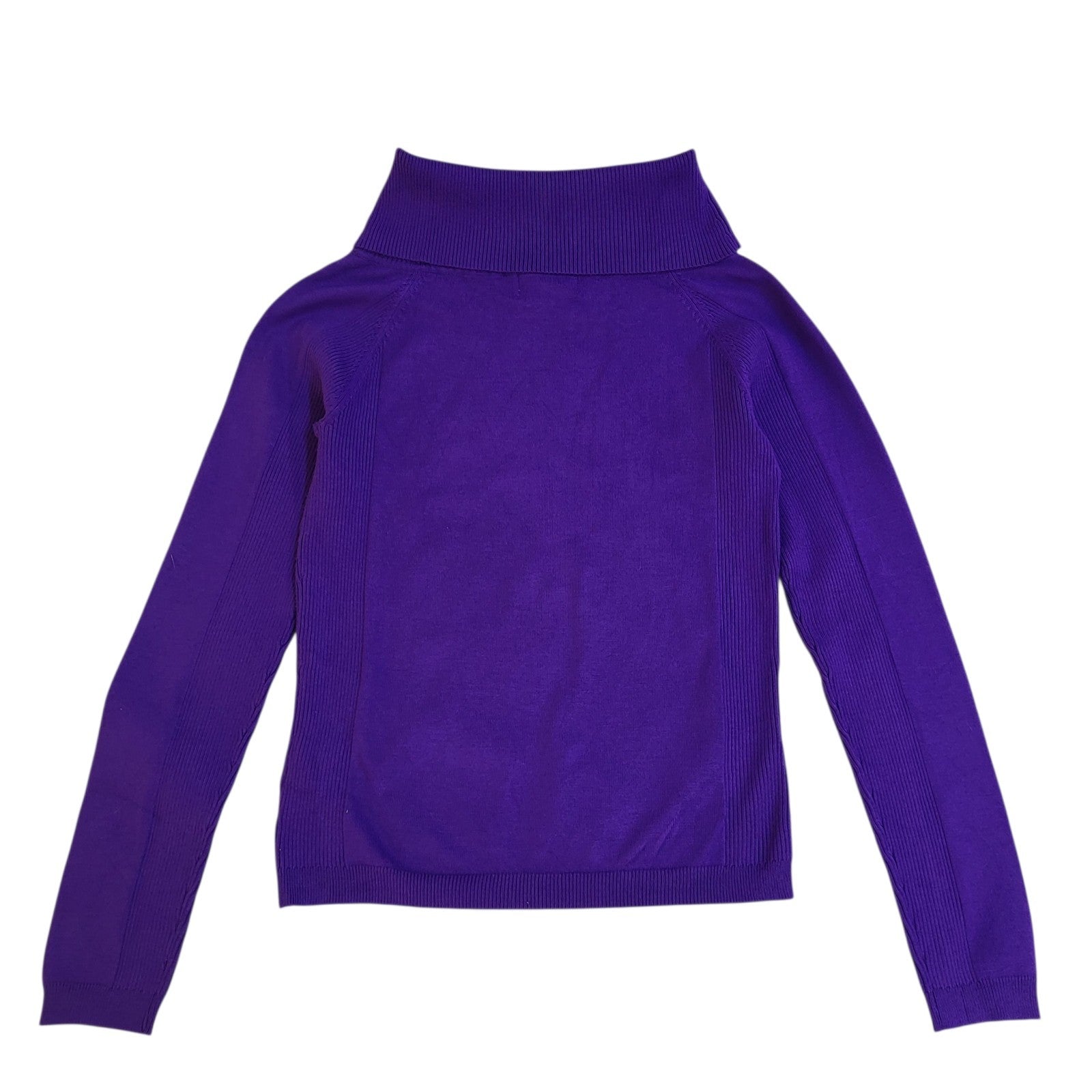 Worthington Jumper Vintage Y2k Purple Roll Neck UK Women's Size S