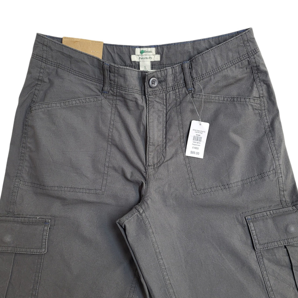 LL Bean 90s Vintage Grey Straight Leg Cargo Trousers Uk Women's 12 W30 L30 Bnwt