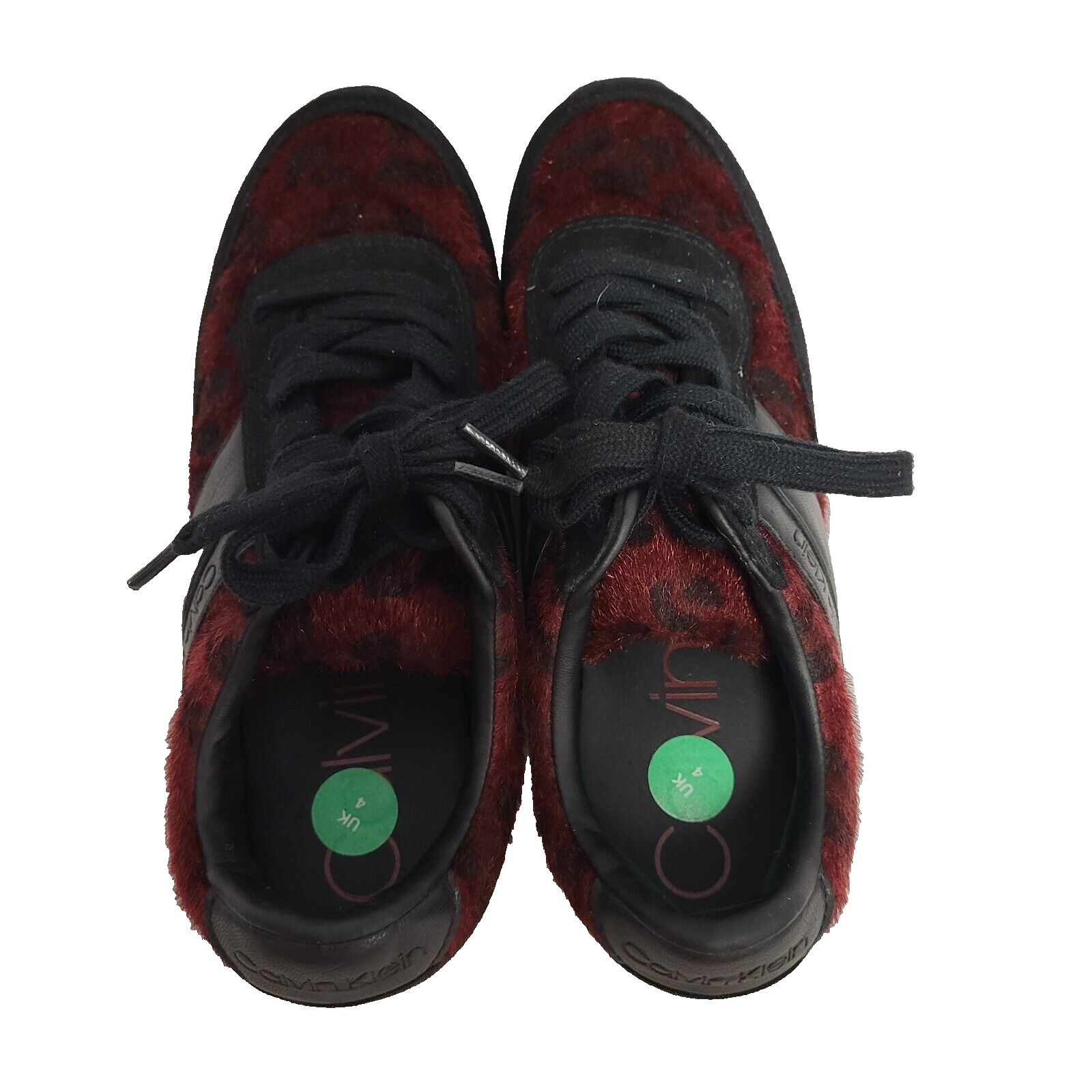 Calvin Klein Black Red Lace-up Sports Casual Trainers Uk Women's Size 4