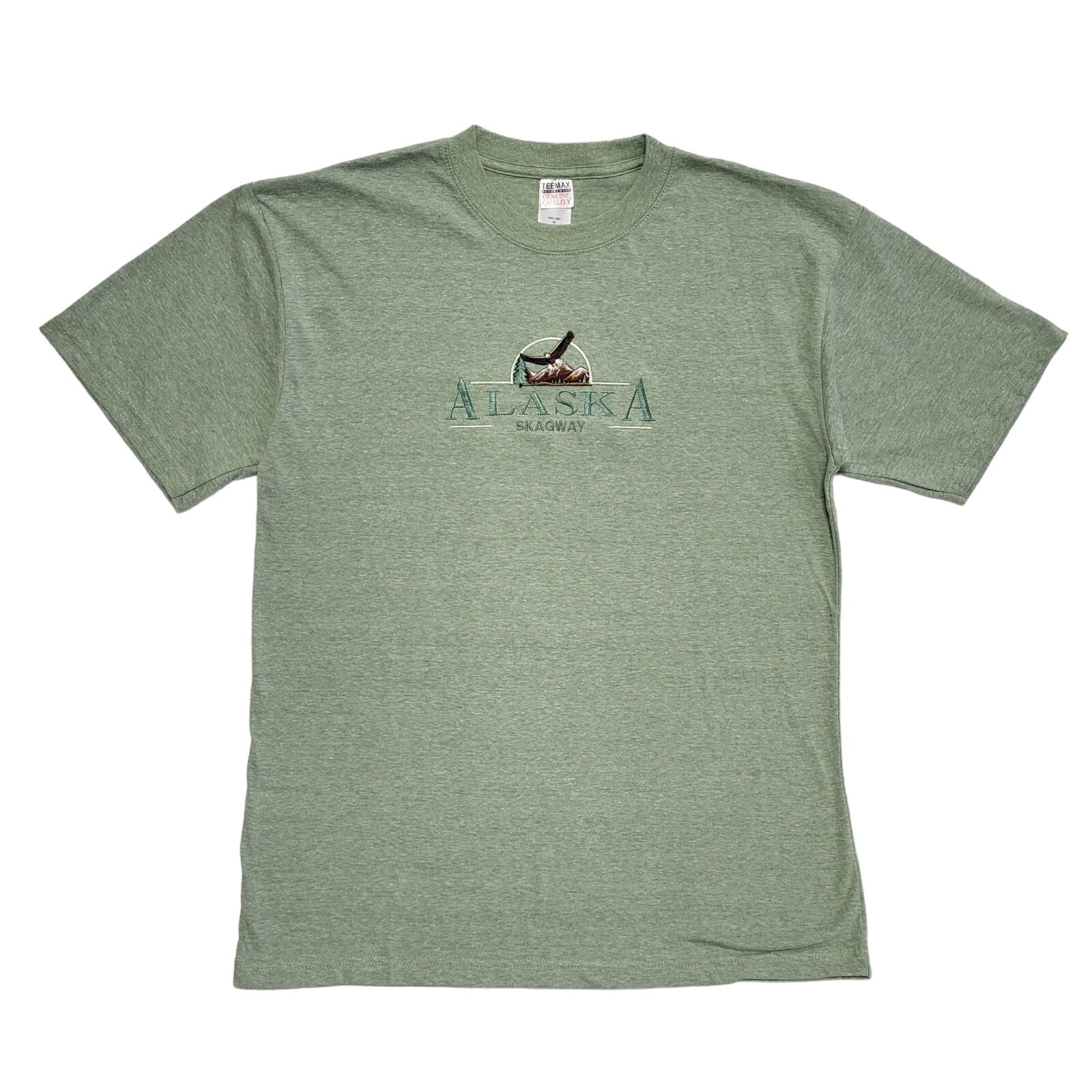 Alaska Skagway Teemax Green Vintage 90s  Short Sleeve T-Shirt Uk Men's XL
