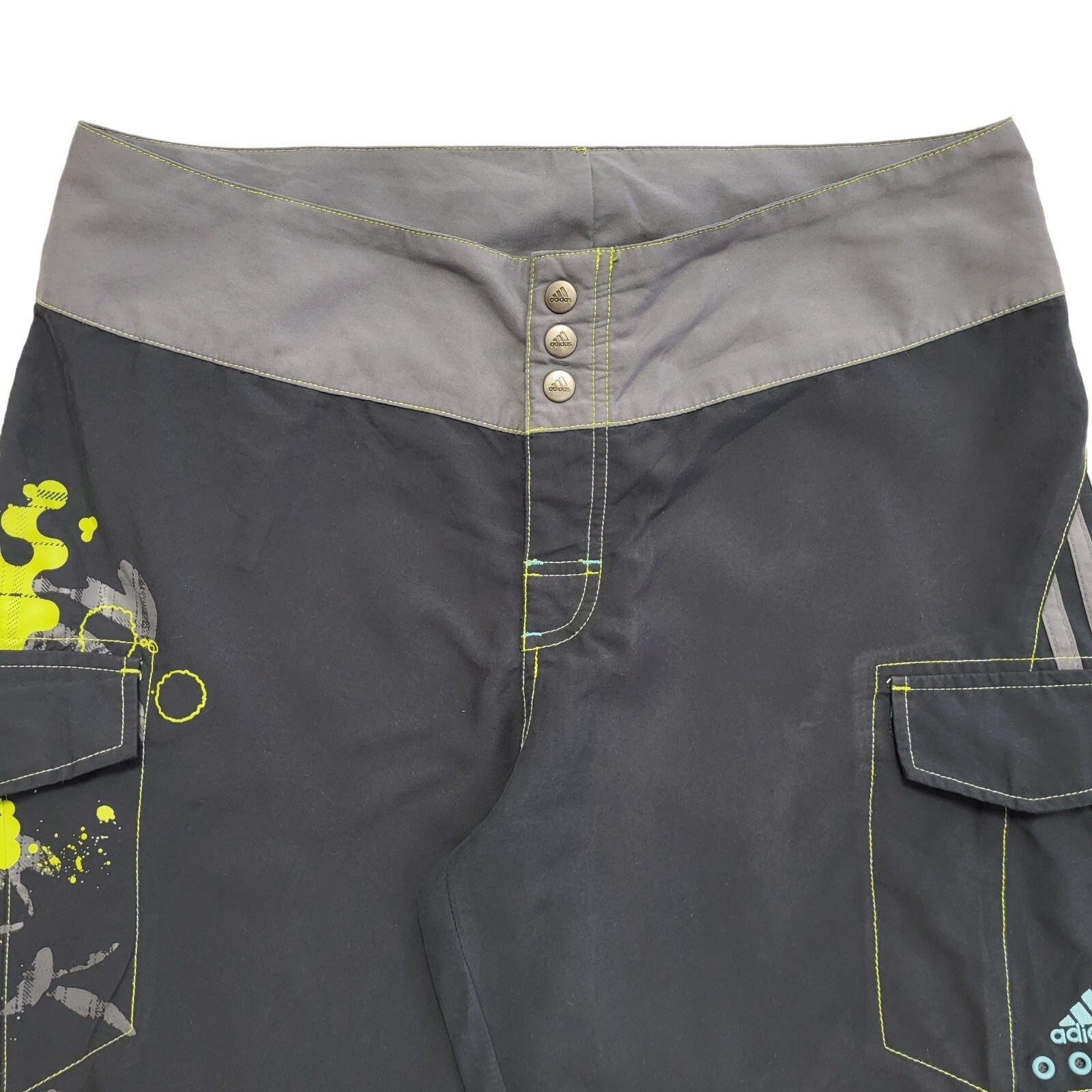 Adidas Vintage 90's Grey Sport Shorts With Pockets Uk Men's Size L/XL W34-36